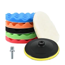 8pcs set 7 Inch Car Buffing Pads Polishing for Drill Sponge Waxing Foam Polisher