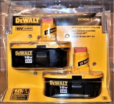 US 2 Pack Dewalt OEM DC9096-2 18V XRP 2.4 Ah Battery New In Pack Tool Batteries