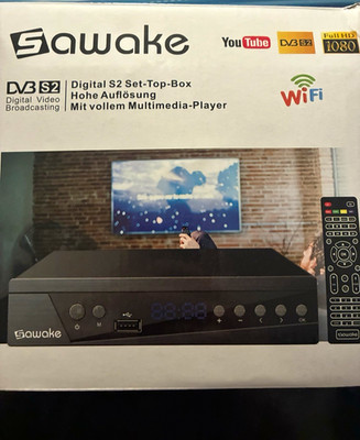 Sawake DVB-S2 Set-Top-Box 1080p WiFi USB Multimedia-Player EPG Teletext