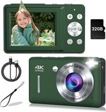 GTONSTER DIGITAL CAMERA, 44MP COMPACT CAMERA, FHD 1080P POINT AND SHOOT - GREEN