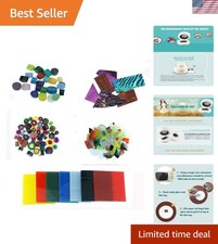 476g Coe90 Fusing Glass Kit for DIY Jewelry in Microwave Kiln - 10 Assorted Bags