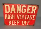 ✨Vintage Porcelain Danger High Voltage Sign Burdick Chicago 10”x 14”✨