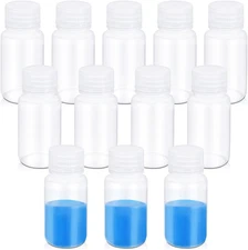 12 Pack 2Oz Plastic Bottles with Lids - Wide Mouth Bpa-Free Leak-Proof Sample Co
