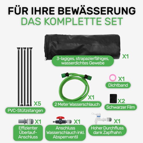 500L Faltbarer Wasserspeicher Regenwasserfass Wassertank Regentonne Wasserfass - Bild 3 von 8