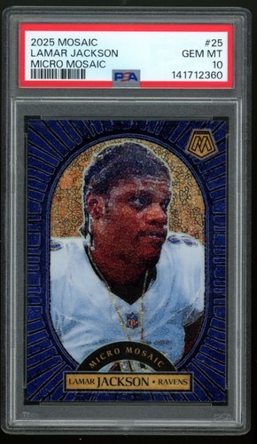 PSA 10 2025 Panini Mosaic Lamar Jackson Micro Mosaic #25