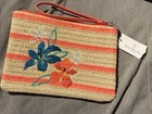 NWT Vera Bradley Straw Wristlet Rain Forest Lily Coral Hibiscus Flowers