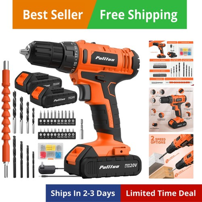 #ad 20V Cordless Drill Driver 2 Batteries Electric Screwdriver 30Nm Power Drill... $52.99