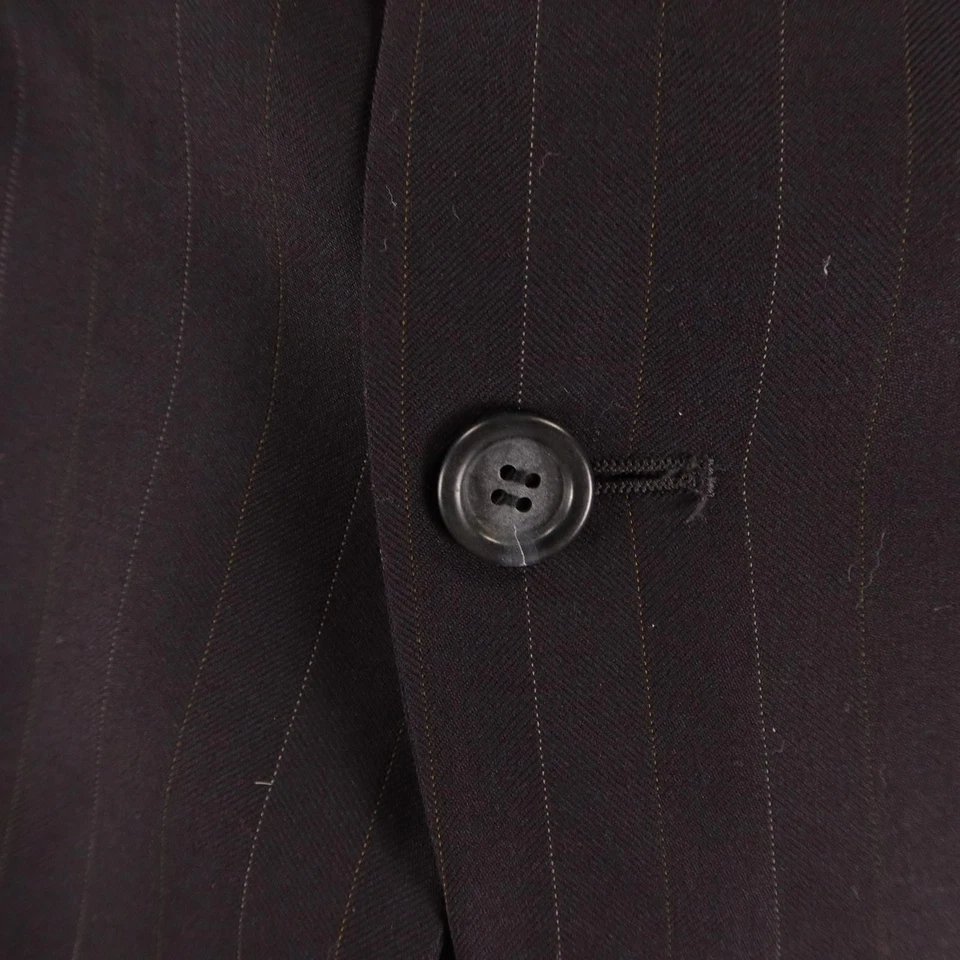 Vito Rufolo Suit Mens L 44R Blue Herringbone Pinstripe Italy 34x28 - Image 3 of 4