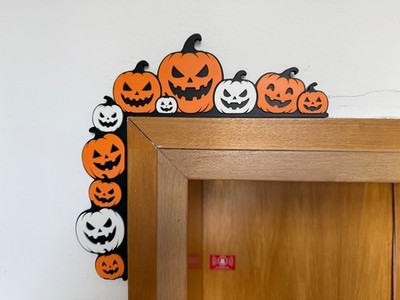 Halloween Deko Türrahmen Kürbis | Gruselige Jack-o'-Lantern Tür-Ecke | 