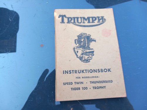 Triumph speed twin/thunderbird/tiger/trophy instruction book in Swedish