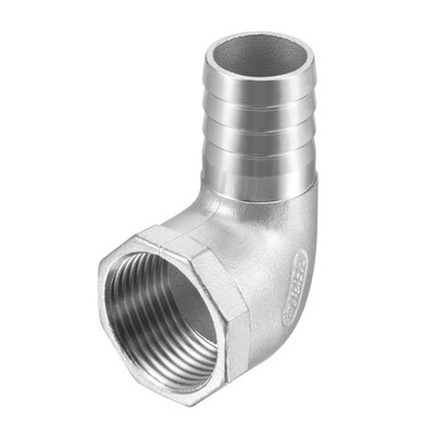 Stainless Steel Hose Barb Fittings Elbow 25mm x 1'' NPT Female Pipe Connector