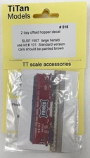 TT Scale Titan Models Part 518 - TT Hopper Decals - SLSF 1957 large herald
