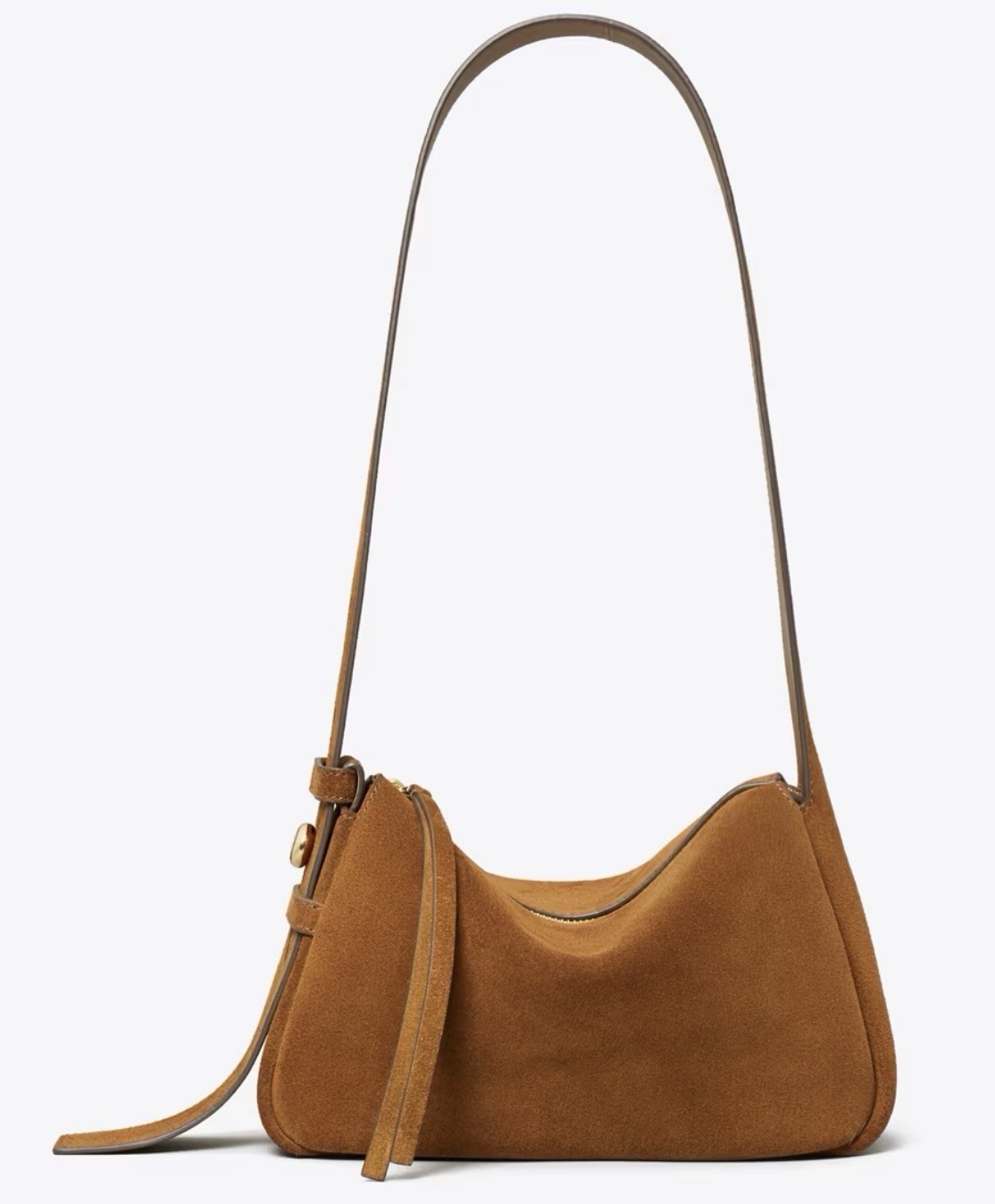 Tory Burch NWT Romy Suede Small Shoulder Bag In Caramel Style 178214 NEW