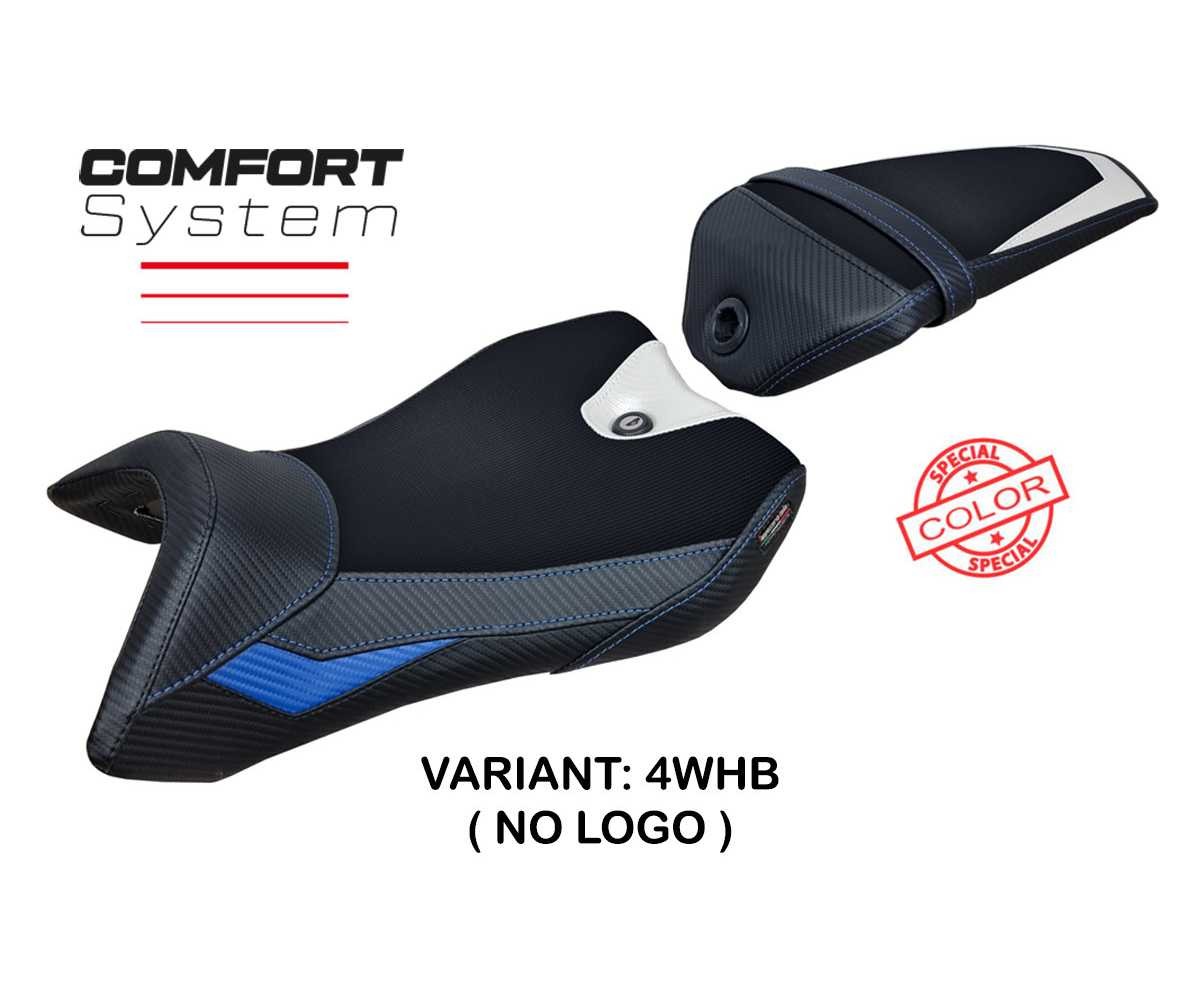 Seat saddle cover Nashik Comfort Sys White - Blue WHB TPZ Yamaha R125 2016 2018