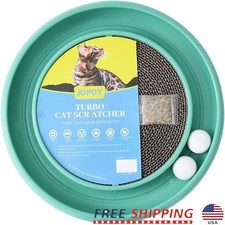 Interactive Cat Scratching Ball Track W/ Reversible Pad Durable Pet Toy New