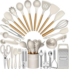 Silicone Kitchen Utensil Set, 34PCS Heat Resistant Kitchen Gadgets and Tools wit