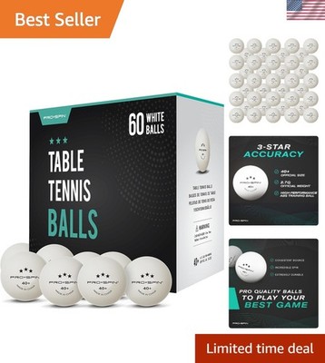 Ultimate 60-Count White 3-Star Ping Pong Balls   High-Performance ABS Quality