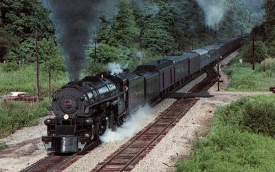 Norfolk & Western Locomotive 1218 Steam Train Excursion Postcard NC 1989
