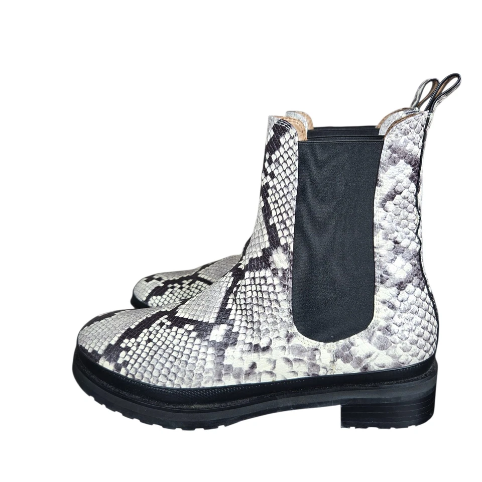 Botas Camila Aerosoles Mujer Talla 9.5 Estampado Serpiente Cuero Chelsea Lug Suela Foto 3 de 4