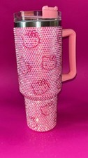 Personalized Hello Kitt Rhinestone Tumbler 40oz,Kitty Bling Tumbler Gift For Her
