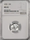 1935-P  10C  MERCURY SILVER DIME  "PHILADELPHIA MINT"  NGC MS65 #8345182-097