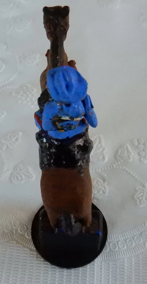 Soldado vintage pintado a mano a caballo en azul, sombrero holgado en 1938 centavo grande Foto 4 de 4