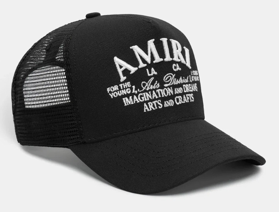 AMIRI ARTS DISTRICT TRUCKER BLACK HAT AUTHENTIC BRAND NEW ONE SIZE
