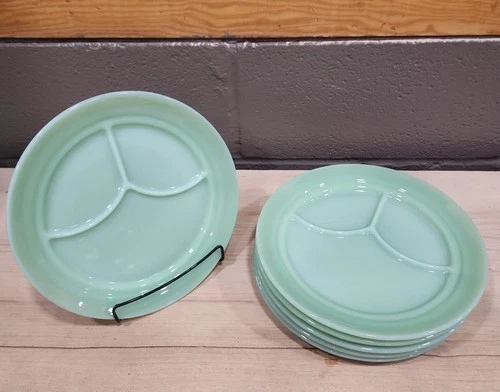 Jadeite Restaurant Ware Divided Grill Plates (6)