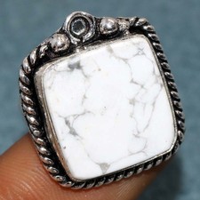 Howlite 925 Silver Plated Ring US 8 Limited Edition Design Most Beautiful JW
