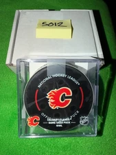 NHL LV Knights @ Flames Game Used Official MICROCHIP Puck 11.27.2023 3p 5012