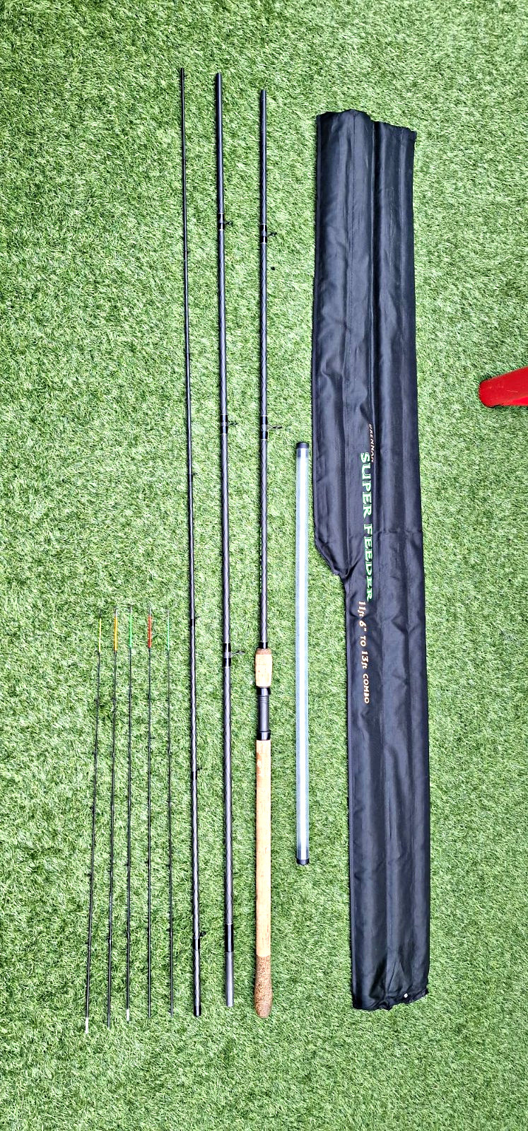 Drennan Super Feeder 11ft 6"-13ft. 3pc Feeder  Rod Combo with Rod Bag. 5 Tips