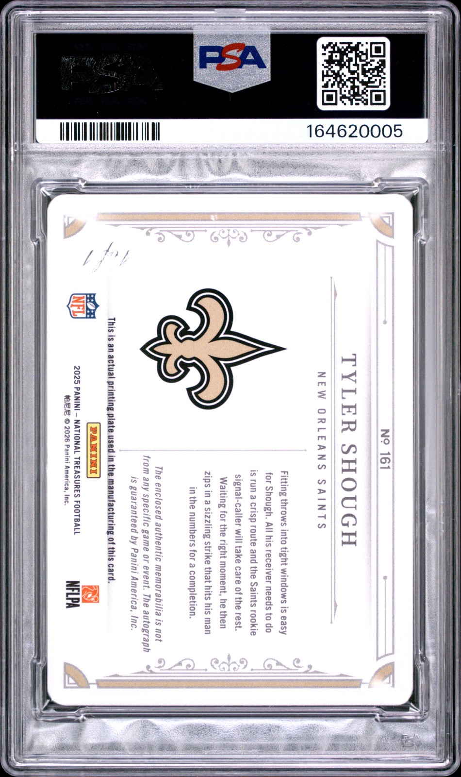 2025 NATIONAL TREASURES AUTO RELIC MAGENTA PRINT PLATE TYLER SHOUGH RC 1/1 PSA 8 view 2