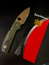 Spyderco Shaman REC Exclusive Avocado CTS-204P Factory Second, Flytanium Scales
