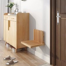Wooden Wall Mounted Changing Shoe Stool Folding Stool Shower Seat Entryway Chair