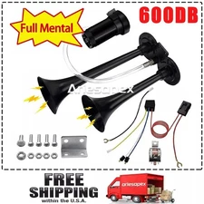 Super Loud Train Electric Air Horn 600DB Dual Trumpets Car Truck Boat Speaker