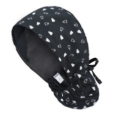 Satin Lined Scrub Cap for Women, Bouffant Nurse Cap with Sweatband and Buttons,