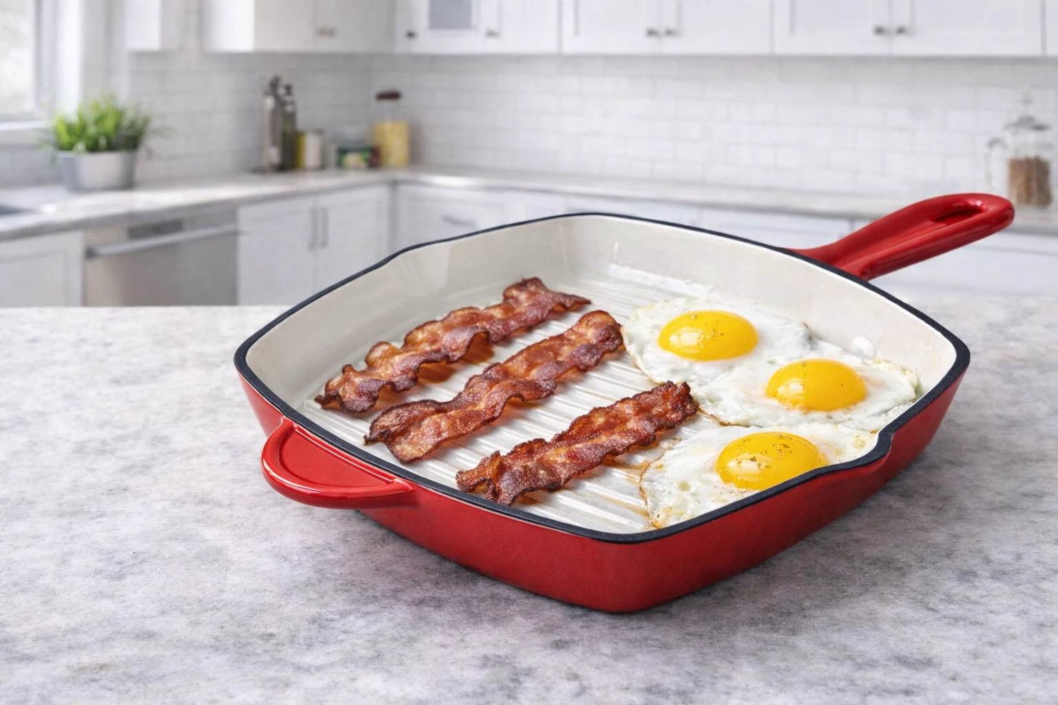 9.5" Square Enameled Cast Iron Grill Pan Red | Nonstick | Oven Safe
Opens in a new window or tab