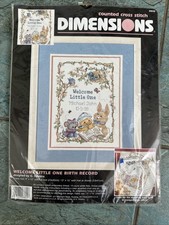 New Dimensions Welcome Little One Birth Record Counted Cross Stitch Kit 3845