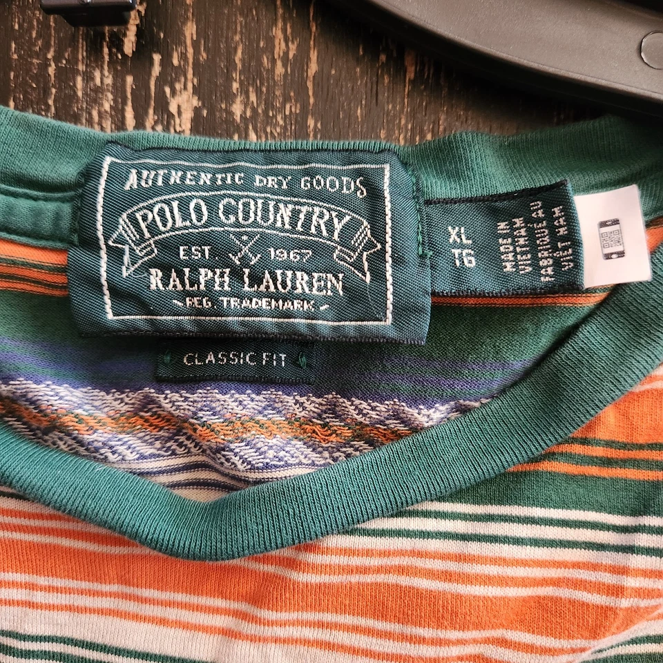 Мужская футболка Polo Country Ralph Lauren размер XL в полоску жаккардовая Southwestern Western - Изображение 3 из 4