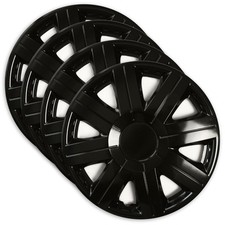 Set 4 Copricerchi 15 Pollici Cosmos Black Coppe Ruota Nere Universali per Ford