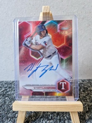 Topps 2023 Bowmans Best Baseball Wyatt Langford /10 Autograph Texas Rangers RC