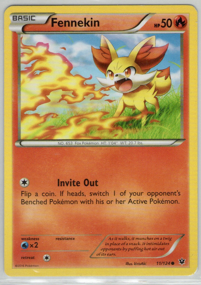 Fennekin Pokemon Card - 11/124 - Common XY Fates Collide
