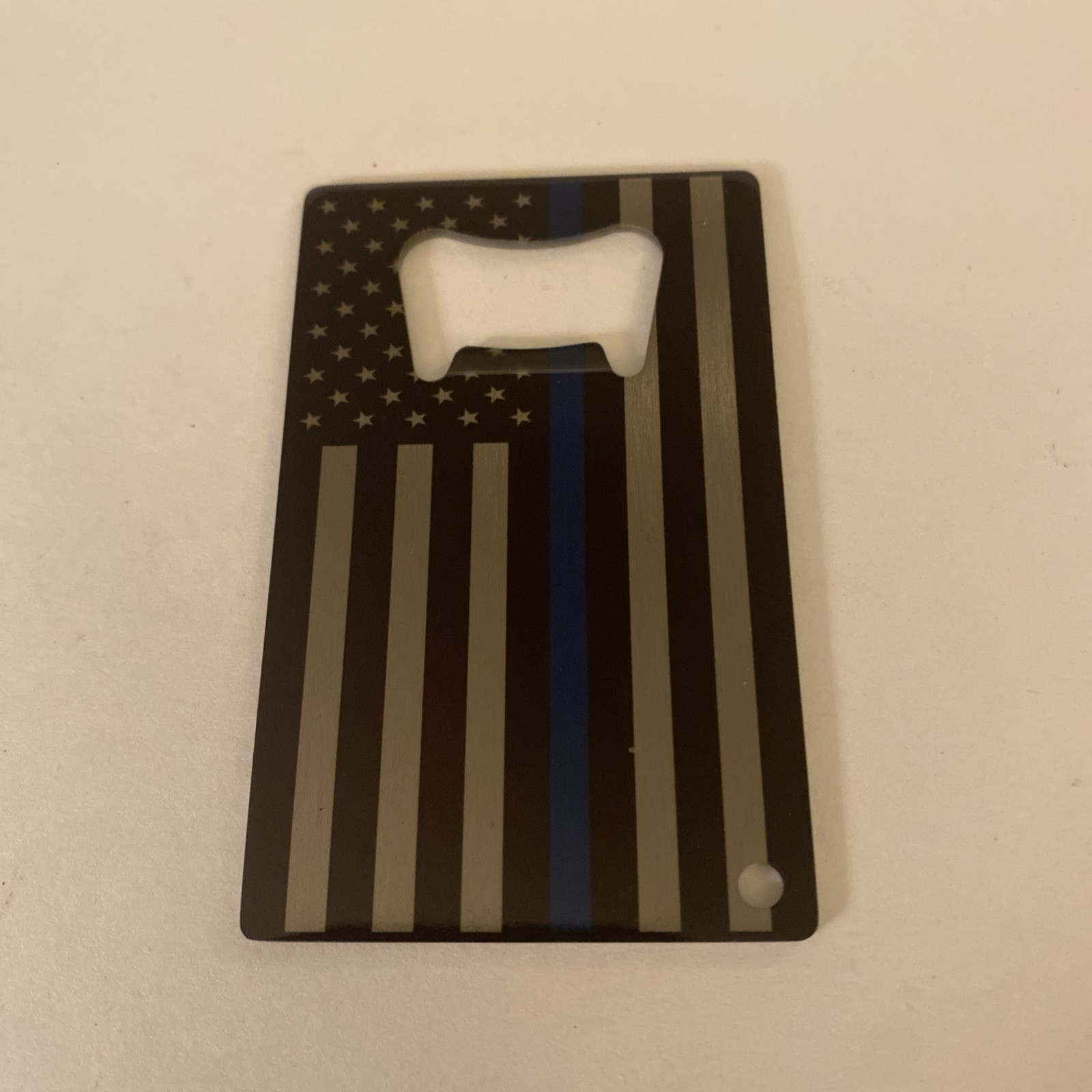 American Flag square metal bottle opener With Blue Line!!! N