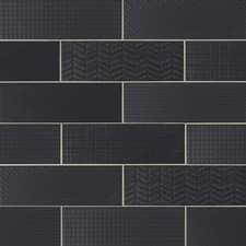 Urbano Ink 4X12 Inch Glossy Ceramic Subway Tile for Bathroom, Kitchen Backsplash