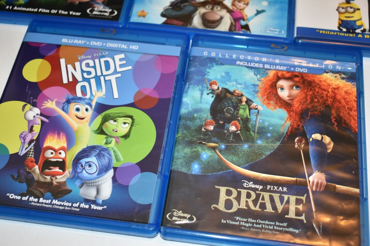 Disney Blu Ray Lot Pixar Frozen Brave Good Inside Out Toy Story 3