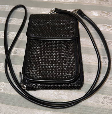 Hobo Wallet Crossbody Removable Convertible Strap Blk Animal Print Phone Holder