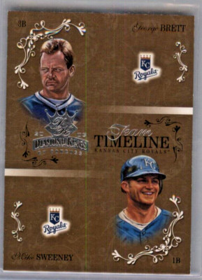 2003 Diamond Kings Team Timeline George Brett Mike Sweeney #TT-4 0474/1000