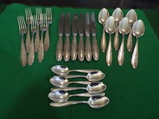 WMF Model 1500 Wave Pattern Tableware 6 Person 24 Pieces Silver 90s Excellent