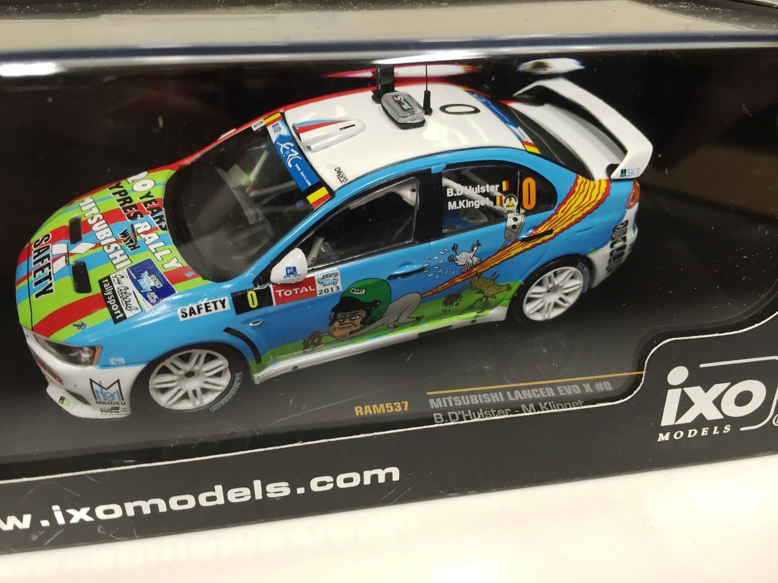 Mitsubishi Lancer Evo X #0 Ypres Rally 2013 RAM537 miniature IXO 1/43