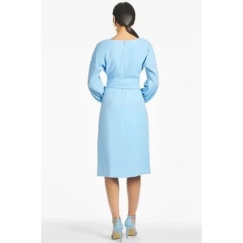 Abito blu Sachin & Babi Annie Chambray manica a palloncino da sposa $450 nuovo con etichette TAGLIA 10 - Foto 3 di 12